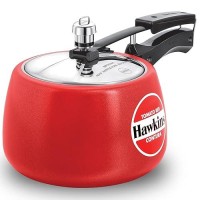 Hawkins Contura Aluminium Inner Lid 3 Litre Pressure Cooker, Ceramic Coated Handi Cooker, Tomato Red (CTR30)