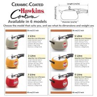 Hawkins Contura Aluminium Inner Lid 3 Litre Pressure Cooker, Ceramic Coated Handi Cooker, Tomato Red (CTR30)