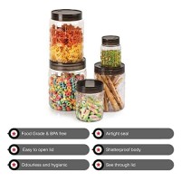 CELLO Checkers Pet Plastic Airtight Canister Set | Food grade and BPA free canisters | Air tight seal & Stackable Transparent | 300ml x 6, 650ml x 6, 1200 x 6, Set of 18