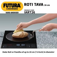 Futura Hard Anodised Roti Tava 26cm, 4.88mm thick Induction Compatible