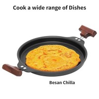 Hawkins Futura 24 cm Uttapam Pan, Pancake Tava, Non Stick Uttapa Tawa, Pancake Pan, Snack Maker, Black (NUP24G)