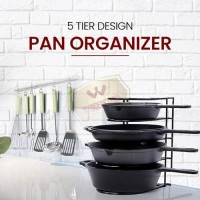 WonderStand Heavy Duty Pot Pan Rack Organizer (5-Tier), Pan Rack Holder and Organizer Rack for Home/Kitchen