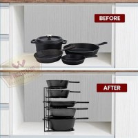 WonderStand Heavy Duty Pot Pan Rack Organizer (5-Tier), Pan Rack Holder and Organizer Rack for Home/Kitchen