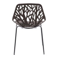 Leisuremod Forest Modern Dining Side Chair With Chrome Legs (Taupe)
