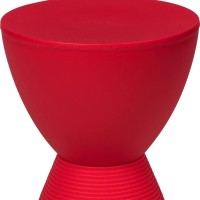 Leisuremod Boyd Modern Accent Side Table End Table Indoor And Outdoor Use, 16.75 H X 11.75 W X 11.75 D (Red)