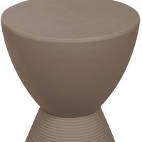Leisuremod Boyd Modern Accent Side Table End Table Indoor And Outdoor Use, 16.75 H X 11.75 W X 11.75 D (Taupe)