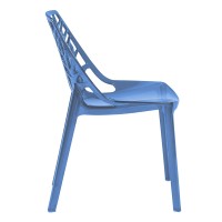 Leisuremod Cornelia Cut-Out Tree Design Modern Dining Chairs, Transparent Blue