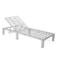 Leisuremod Chelsea Modern Outdoor Weathered Grey Chaise Lounge Chair With Side Table & Cushions, Red
