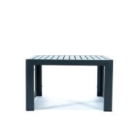 Leisuremod Chelsea Modern Aluminum Outdoor Patio Coffee Table, Black