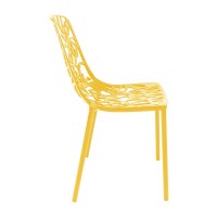 Leisuremod Devon Modern Aluminum Indoor-Outdoor Stackable Dining Chair, Yellow