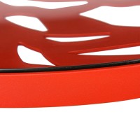 Leisuremod Devon Tree Design Glass Top Aluminum Base Indoor Outdoor Bistro Table (Red)