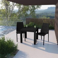 Leisuremod Kent Modern Outdoor Stackable Dining Chair, Black