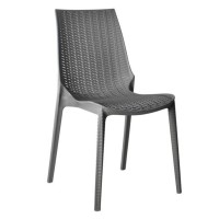 Leisuremod Kent Modern Outdoor Stackable Dining Chair, Grey