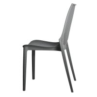 Leisuremod Kent Modern Outdoor Stackable Dining Chair Set Of 2, Grey