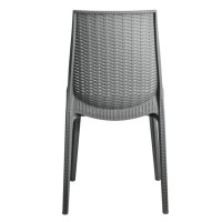 Leisuremod Kent Modern Outdoor Stackable Dining Chair, Grey