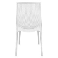 Leisuremod Kent Modern Outdoor Stackable Dining Chair, White