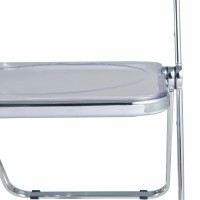 Leisuremod Lawrence Modern Transparent Acrylic Folding Chair With Metal Frame Set Of 4 (Clear)