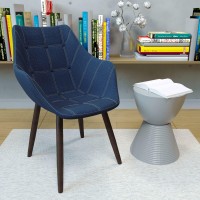 Leisuremod Milburn Tufted Denim Blue Accent Chair With Walnut Wood Legs (1)