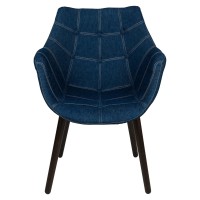 Leisuremod Milburn Tufted Denim Blue Accent Chair With Walnut Wood Legs (1)