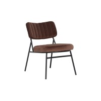 Leisuremod Marilane Velvet Accent Chairs For Living Room Bedroom Comfy Vanity Chair With Metal Frame (Coffee Brown)