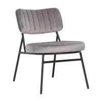 Leisuremod Marilane Velvet Accent Chairs For Living Room Bedroom Comfy Vanity Chair With Metal Frame (Fossil Grey)