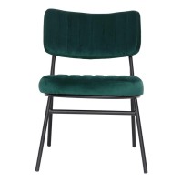 Leisuremod Marilane Velvet Accent Chairs For Living Room Bedroom Comfy Vanity Chair With Metal Frame (Emerald Green)