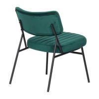 Leisuremod Marilane Velvet Accent Chairs For Living Room Bedroom Comfy Vanity Chair With Metal Frame (Emerald Green)