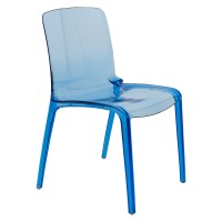 Leisuremod Adler Mid-Century Modern Dining Side Chair (Transparent Blue)