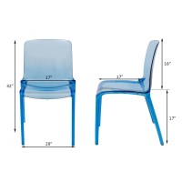 Leisuremod Adler Mid-Century Modern Dining Side Chair (Transparent Blue)