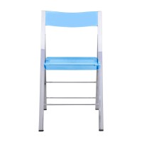 Leisuremod Milden Modern Acrylic Folding Chairs, Set Of 2 (Blue)