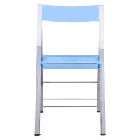 Leisuremod Menno Modern Transparent Acrylic Folding Chair (Blue)