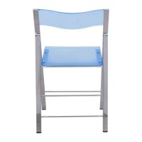 Leisuremod Menno Modern Transparent Acrylic Folding Chair (Blue)