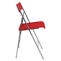 Leisuremod Menno Modern Transparent Acrylic Folding Chair (Red)