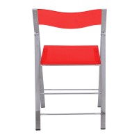 Leisuremod Menno Modern Transparent Acrylic Folding Chair (Red)