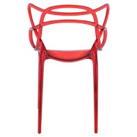 Leisuremod Milan Modern Wire Design Chair (Set Of 2), Red