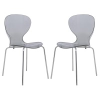 Leisuremod Carson Mid-Century Dining Side Chairs, Set Of 2 (Black)