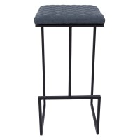 Leisuremod Quincy Quilted Stitched Leather Kitchen Counter Bar Stools With Metal Frame (Peacock Blue)