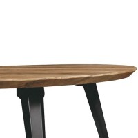 Leisuremod Ravenna Modern Round Wood 47 Dining Table With Metal Legs (Dark Brown)