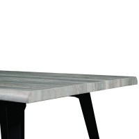 Leisuremod Ravenna Modern Rectangular Wood 63 Dining Table With Metal Legs (Sunbleached Grey)