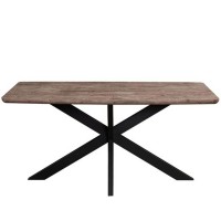 Leisuremod Ravenna 63 Rectangular Wood Dining Table With Geometric Base (Grey)