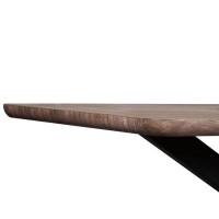Leisuremod Ravenna 63 Rectangular Wood Dining Table With Geometric Base (Grey)