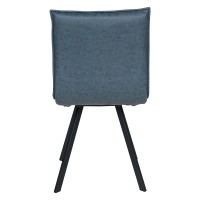 Leisuremod Wesley Modern Leather Kitchen And Dining Chairs With Metal Legs (Peacock Blue)