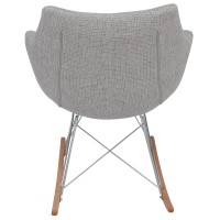 Leisuremod Willow Fabric Eiffel Base Modern Rocking Chair, Single, Grey
