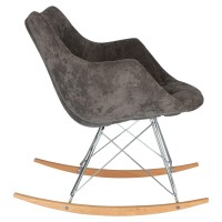 Leisuremod Willow Velvet Eiffel Base Petite Rocking Chair (Cedar Brown)