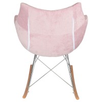 Leisuremod Willow Velvet Eiffel Base Petite Rocking Chair (Pink)
