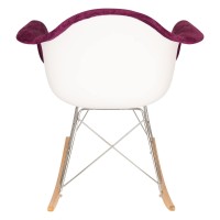 Leisuremod Wilson Velvet Eiffel Base Rocking Armchair Living Room Accent Chair (Purple)