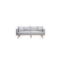 Lilola Home Easton Light Gray Linen Fabric Sofa Loveseat Living Room Set With Usb Charging Ports Pockets & Pillows