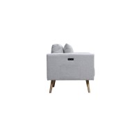 Lilola Home Easton Light Gray Linen Fabric Sofa With Usb Charging Ports Pockets & Pillows