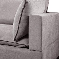 Lilola Home Madison Light Gray Fabric 5 Piece Modular Sectional Sofa Chaise