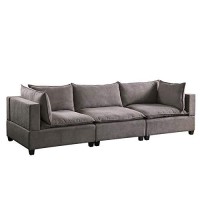Lilola Home Madison Light Gray Fabric Sofa Couch
